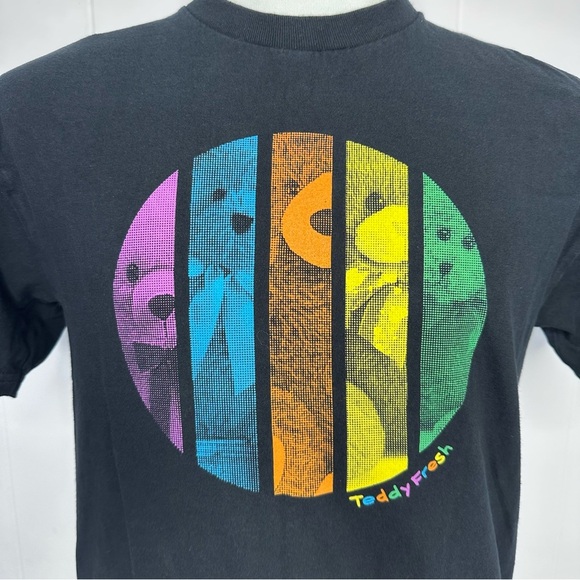 Teddy Fresh Colorful Bear Black T Shirt - Picture 2 of 7